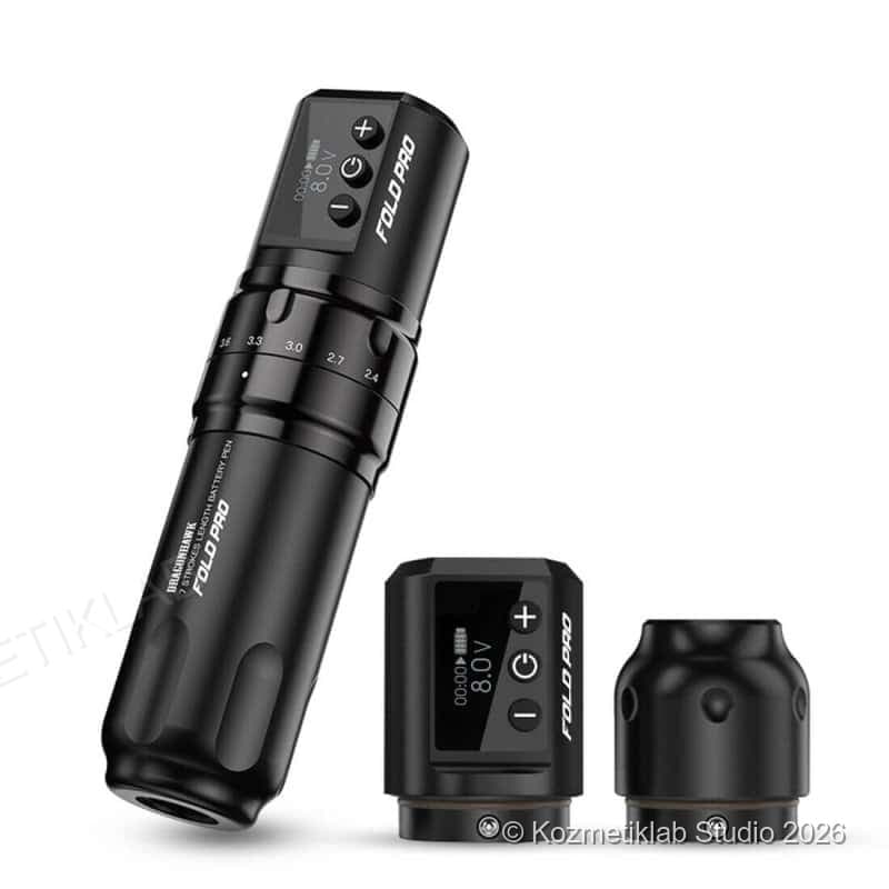 Dragonhawk Mast Fold Pro Kablosuz Dövme Makinesi (Çift Batarya, 7 Stroke 2.4–4.2 mm)