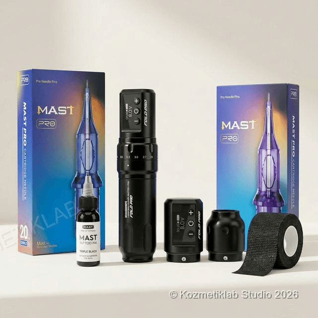 Dragonhawk Mast Fold Pro Kablosuz Dövme Seti (Çift Batarya)